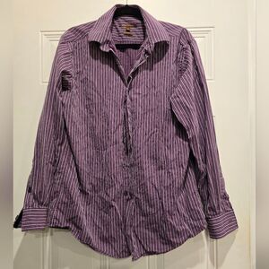 Purple Striped Long Sleeve Shirt